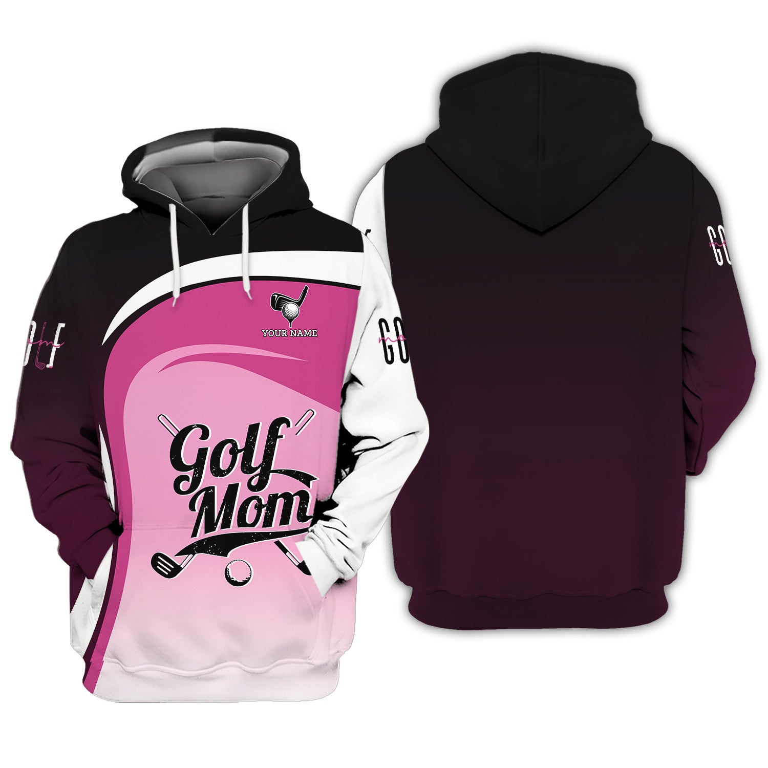 Golf Personalized Name 3D Zipper Hoodie Gift For Golf Lovers