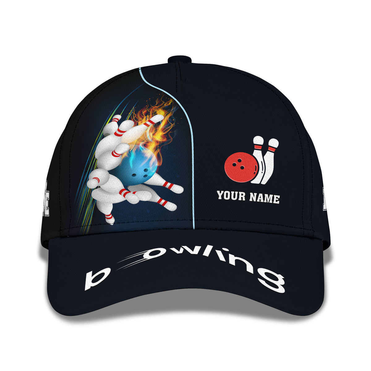 Bowling 3D Custom Cap Bowling Personalized Name Cap Gift For Bowling Lovers