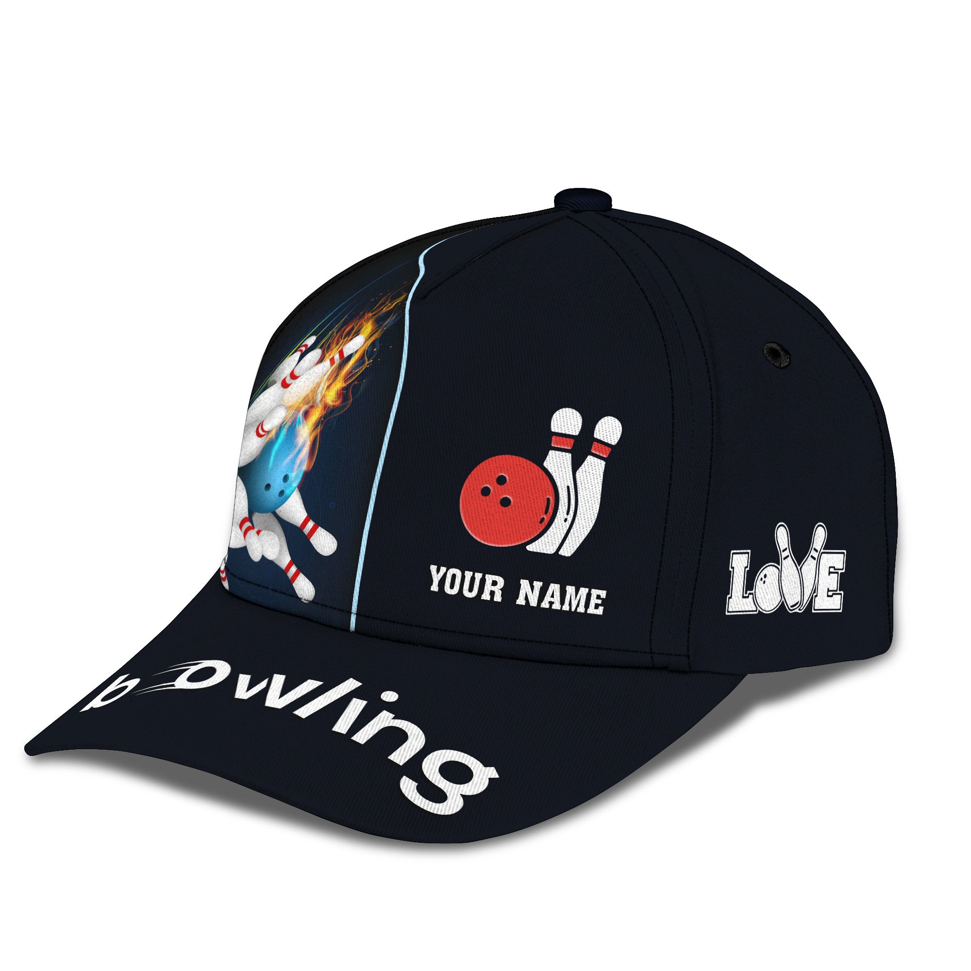 Bowling 3D Custom Cap Bowling Personalized Name Cap Gift For Bowling Lovers