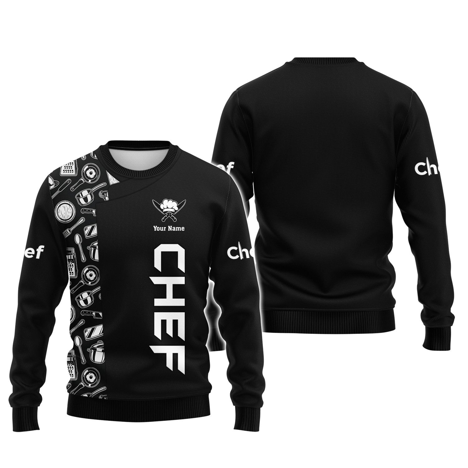 Chef T Shirts 3D Custom Name Black Shirt