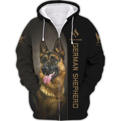 Love German Shepherd Tee Shirt Custom German Shepherd Personalized Name 3D Tshirt