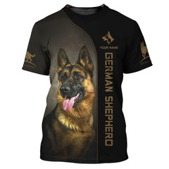 Love German Shepherd Tee Shirt Custom German Shepherd Personalized Name 3D Tshirt