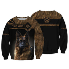 German Shepherd Personalized Name 3D Zipper Hoodie Girf For German Shepherd Lovers