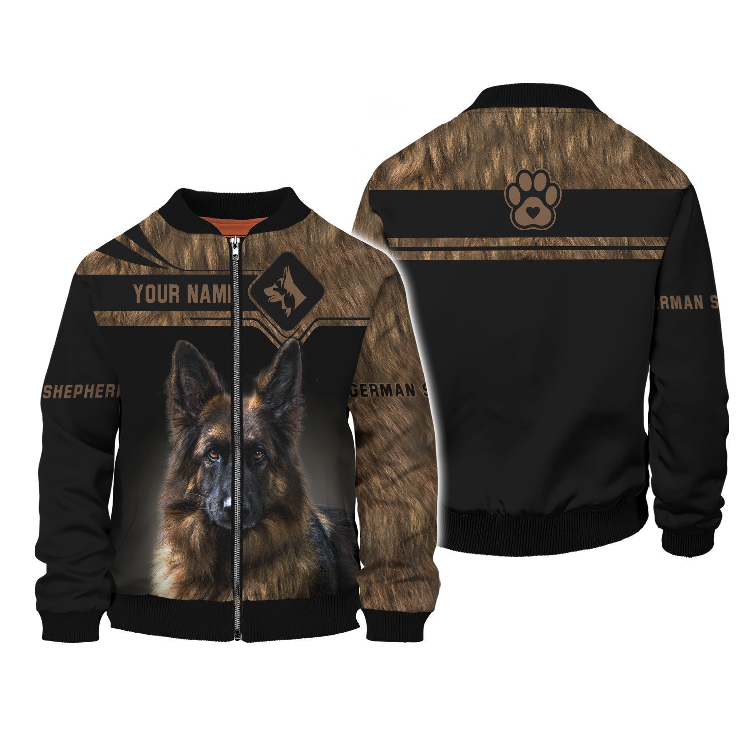 German Shepherd Personalized Name 3D Zipper Hoodie Girf For German Shepherd Lovers