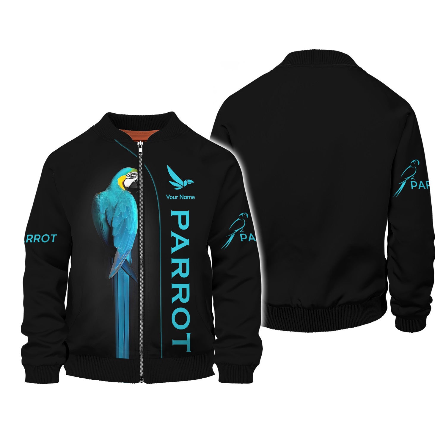 Beautiful Parrot Personalized Name 3D Zipper Hoodie Gift For Parrot Lovers