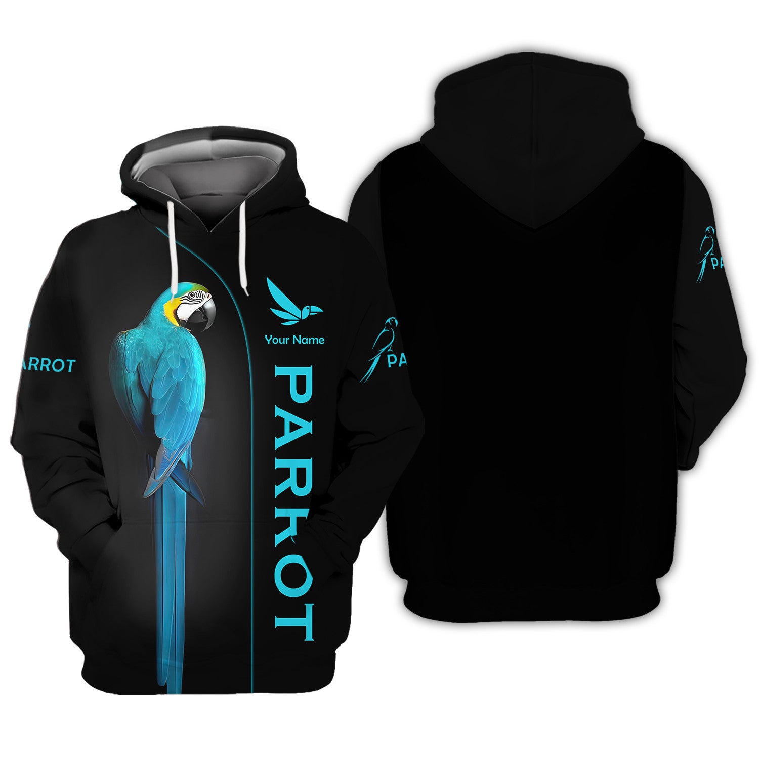 Beautiful Parrot Personalized Name 3D Zipper Hoodie Gift For Parrot Lovers