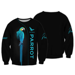 Beautiful Parrot Personalized Name 3D Zipper Hoodie Gift For Parrot Lovers