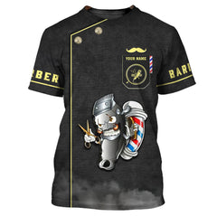 Barber Shop Uniform Tee Shirt Custom name Barber Uniform 3D Tshirt