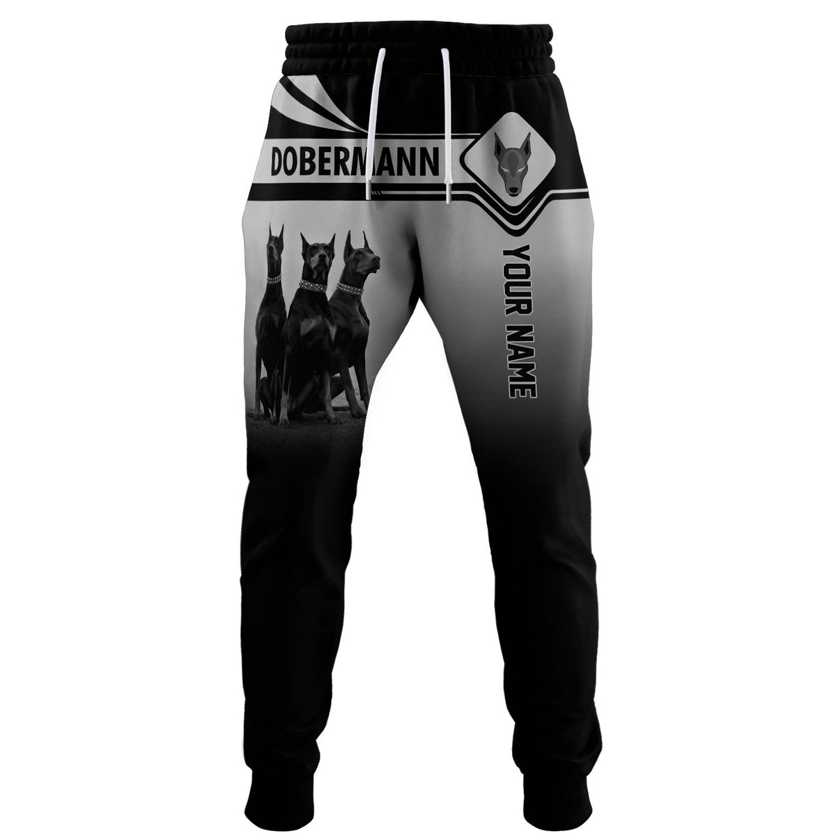 Dobermann Pinscher Custom Name 3D Sweatpants Gift For Dobermann Lovers