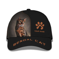 Bengal Cat Personalized Name 3D Classic Cap Gift For Bengal Cat Lovers