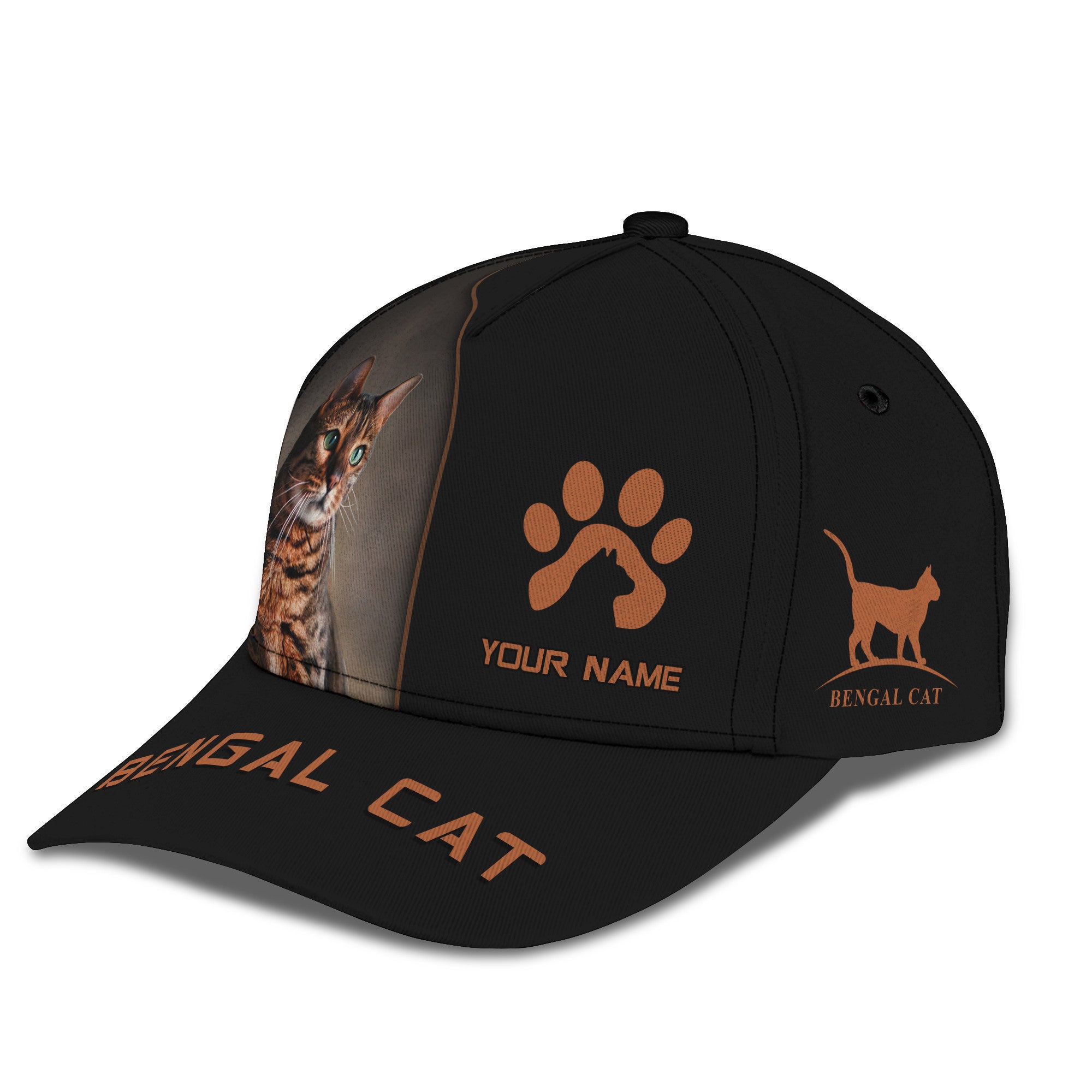 Bengal Cat Personalized Name 3D Classic Cap Gift For Bengal Cat Lovers