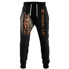 Bengal Cat Personalized Name 3D Sweatpants Gift For Bengal Cat Lovers