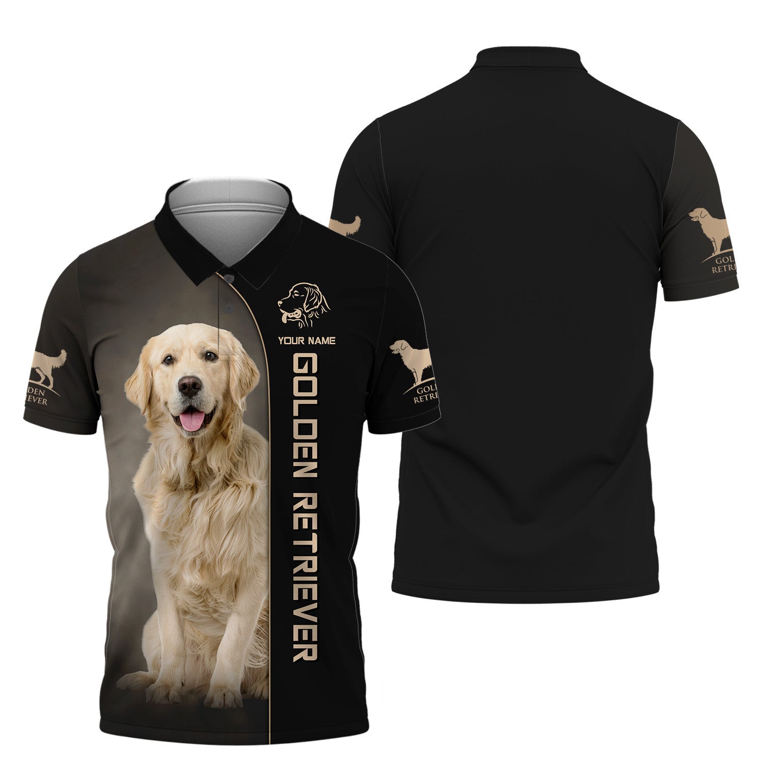 Love Golden Retriever Custom Name 3D Shirts Gift For Golden Retriever Lovers