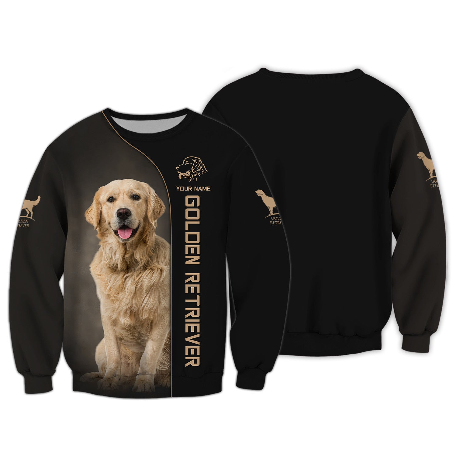 Love Golden Retriever Custom Name 3D Shirts Gift For Golden Retriever Lovers