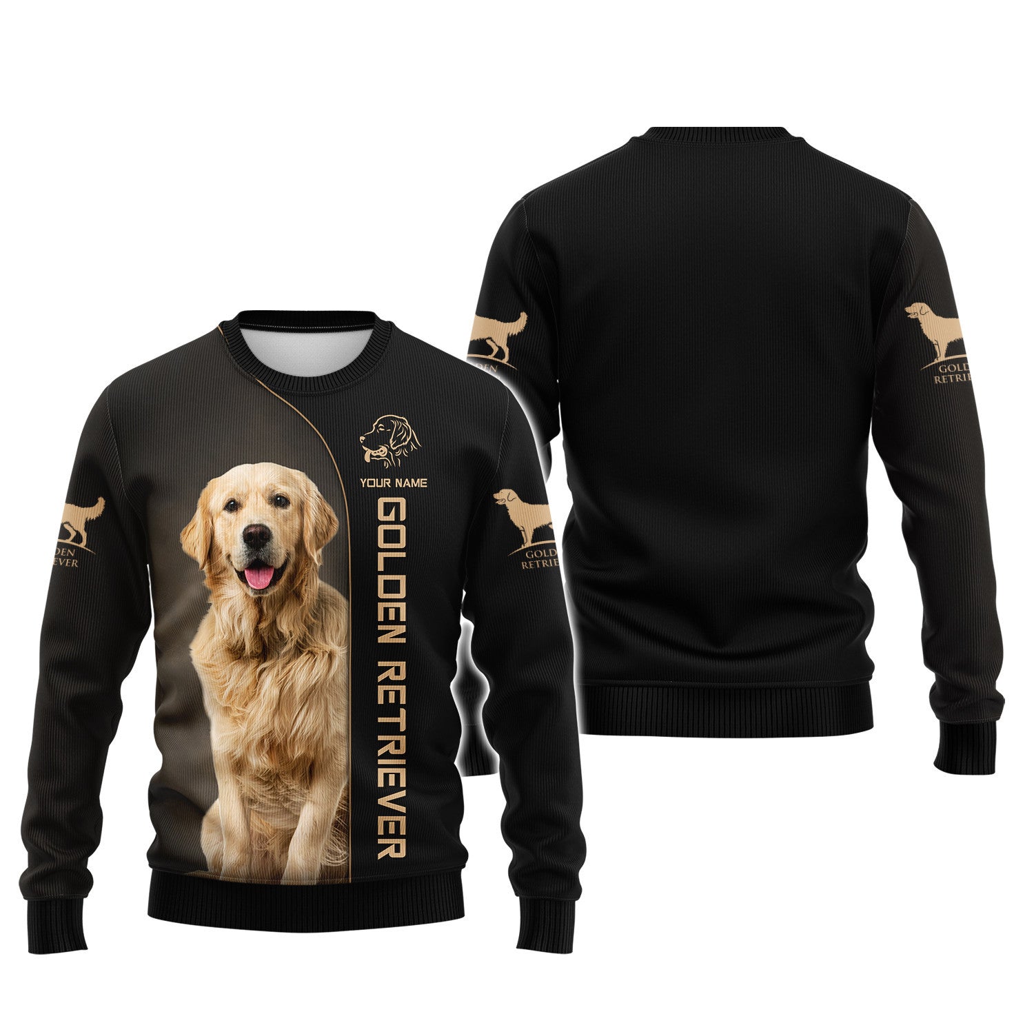 Love Golden Retriever Custom Name 3D Shirts Gift For Golden Retriever Lovers