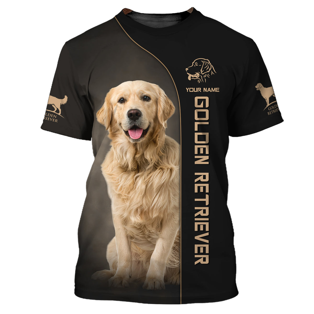 Love Golden Retriever Custom Name 3D Shirts Gift For Golden Retriever Lovers