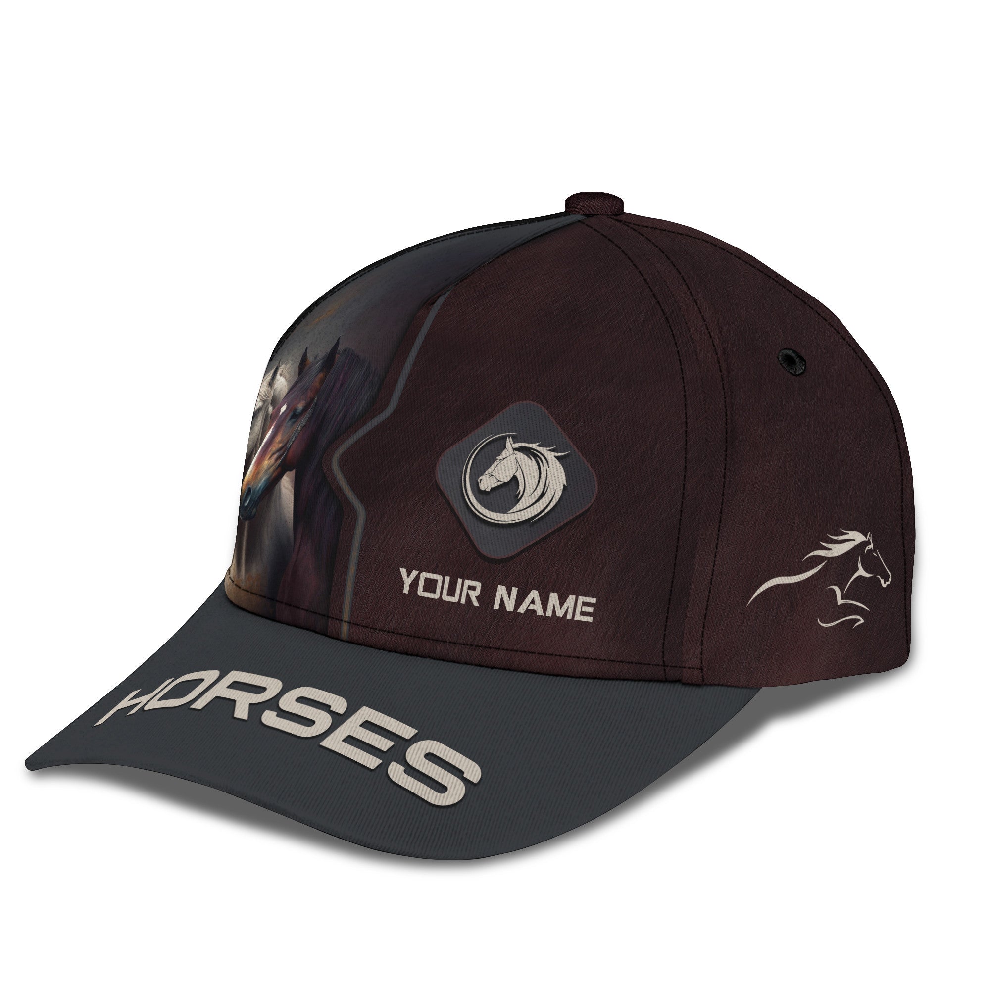 Beautiful Horses Personalized Name 3D Classic Cap Gift For Men & Woman