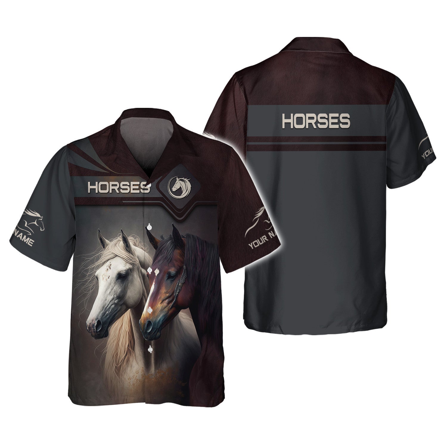 Beautiful Horses Personalized Name 3D T Shirt Gift For Men & Woman