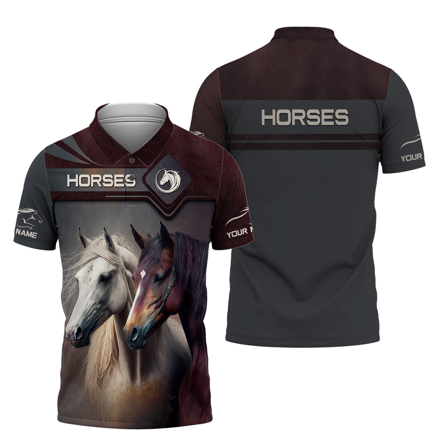 Beautiful Horses Personalized Name 3D T Shirt Gift For Men & Woman