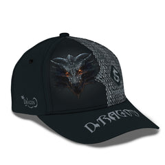 Black Dragon In Clouds Personalized Name 3D Classic Cap