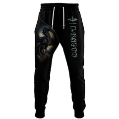 Black Dragon Custom Name 3D Sweatpants Gift For Dragon Lovers