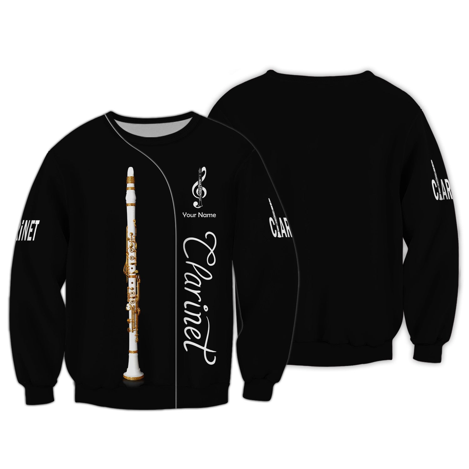 Love Clarinet Personalized Name 3D Shirt Gift For Clarinet Lovers