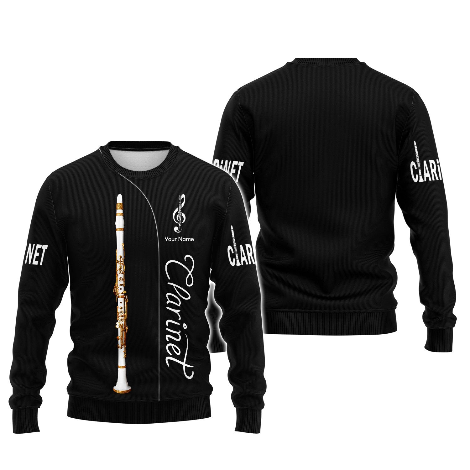 Love Clarinet Personalized Name 3D Shirt Gift For Clarinet Lovers