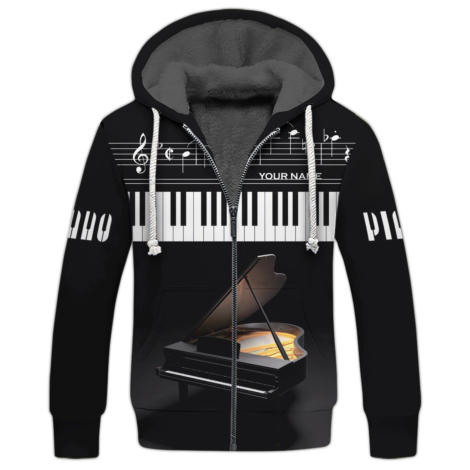 Piano Keys Design Personalized Name 3D Shirt Gift For Men & Woman