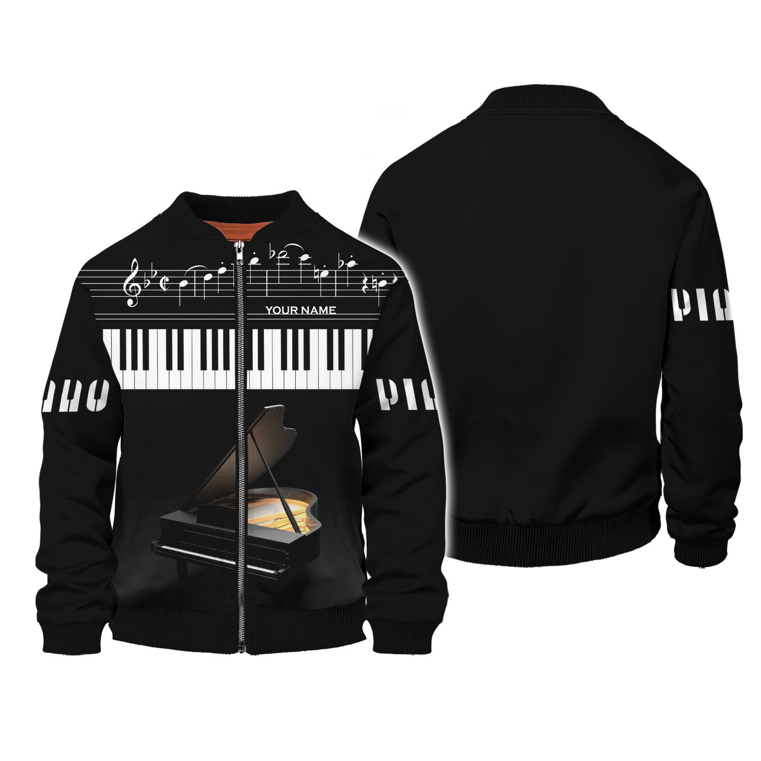 Piano Keys Design Personalized Name 3D Shirt Gift For Men & Woman