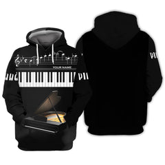 Piano Keys Design Personalized Name 3D Shirt Gift For Men & Woman