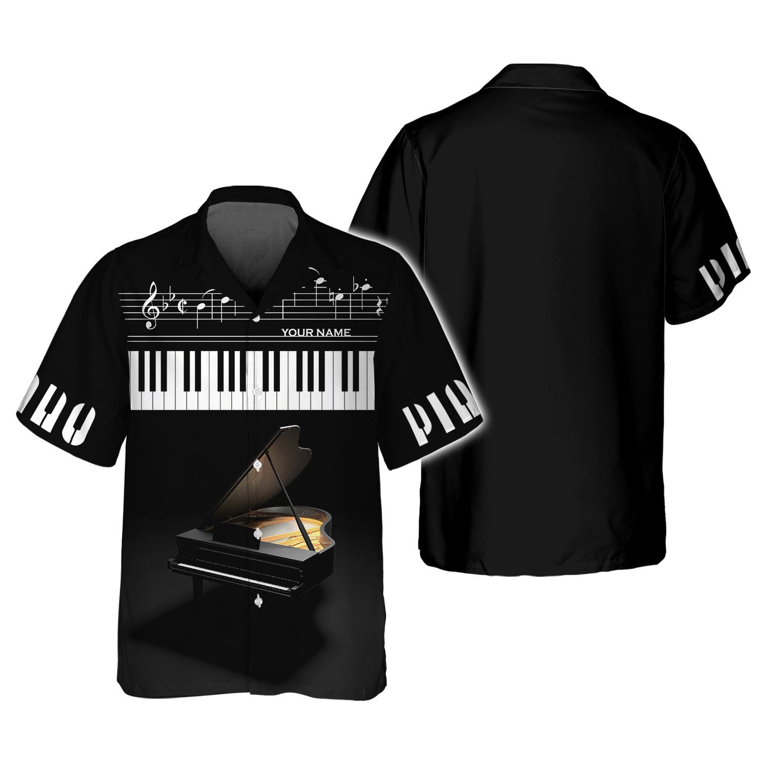 Piano Keys Design Personalized Name 3D Shirt Gift For Men & Woman