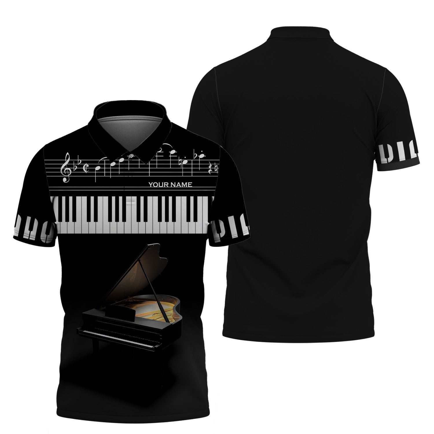 Piano Keys Design Personalized Name 3D Shirt Gift For Men & Woman