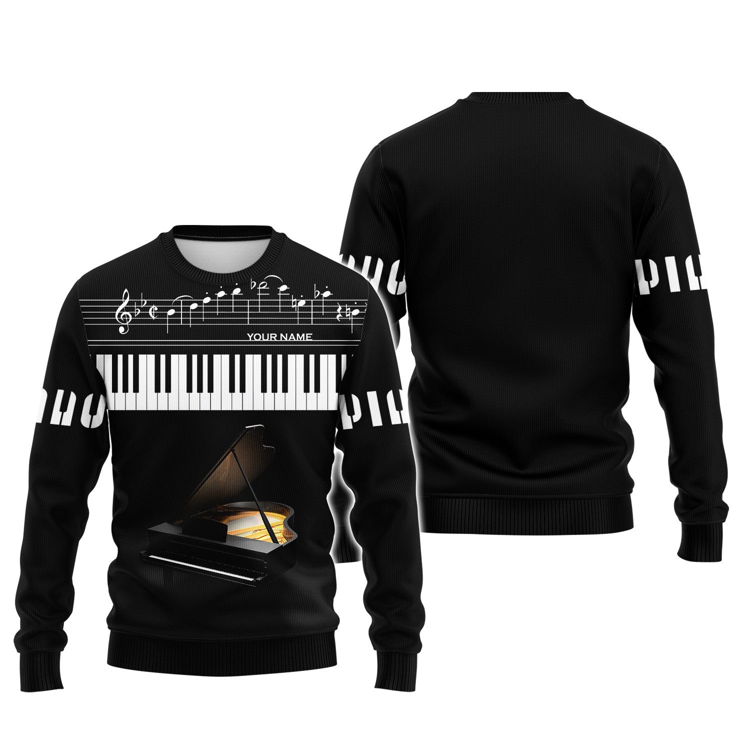 Piano Keys Design Personalized Name 3D Shirt Gift For Men & Woman