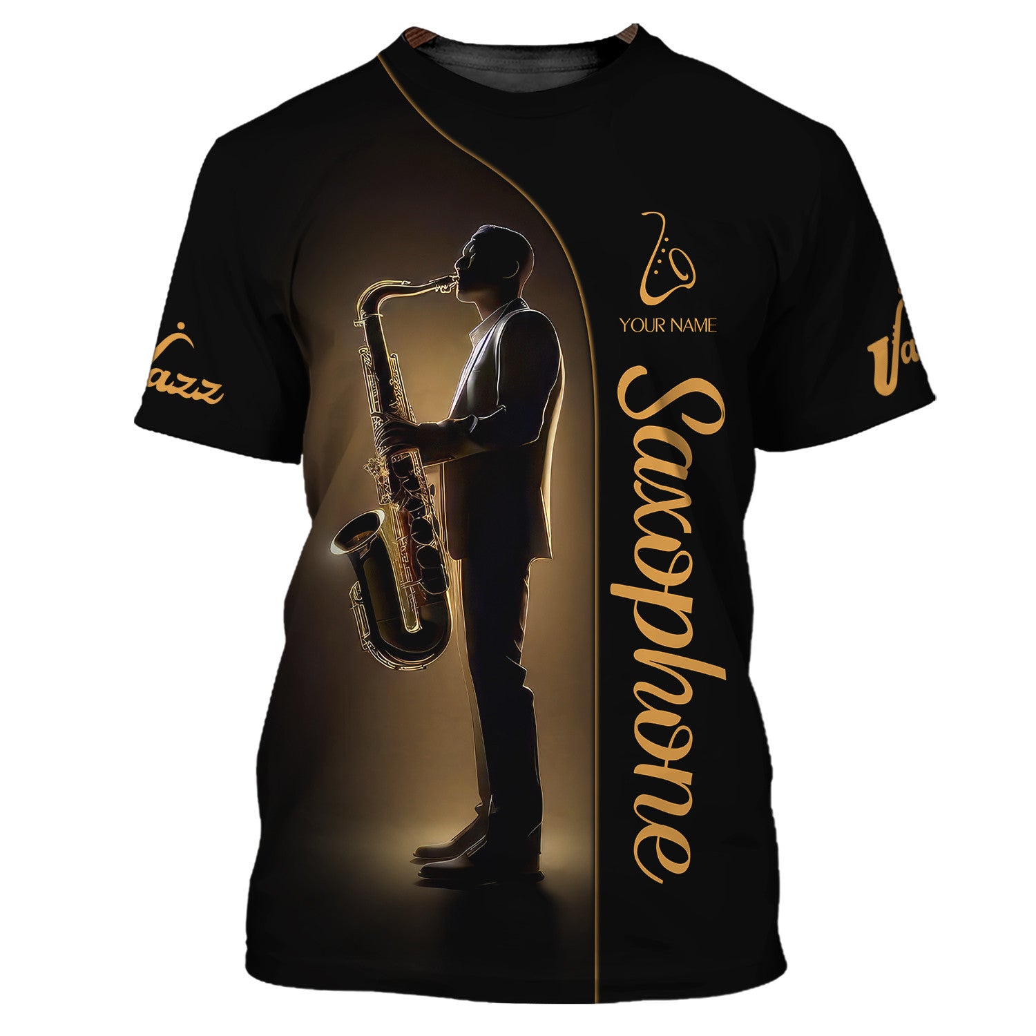 A Man Playing A Saxophone Custom Name 3D Zipper Hoodie Gift For Saxophone Lovers