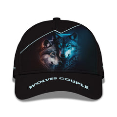 Wolf Couple Personalized Name 3D Classic Cap for Men Women 3D Full Print Classic Cap