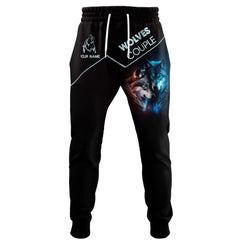 Wolf Couple Personalized Name 3D Sweatpants for Men Women 3D Full Print Sweatpants