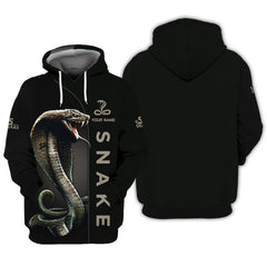 Custom Name Snake Zipper Hoodie Gift For Men & Woman Love Snake