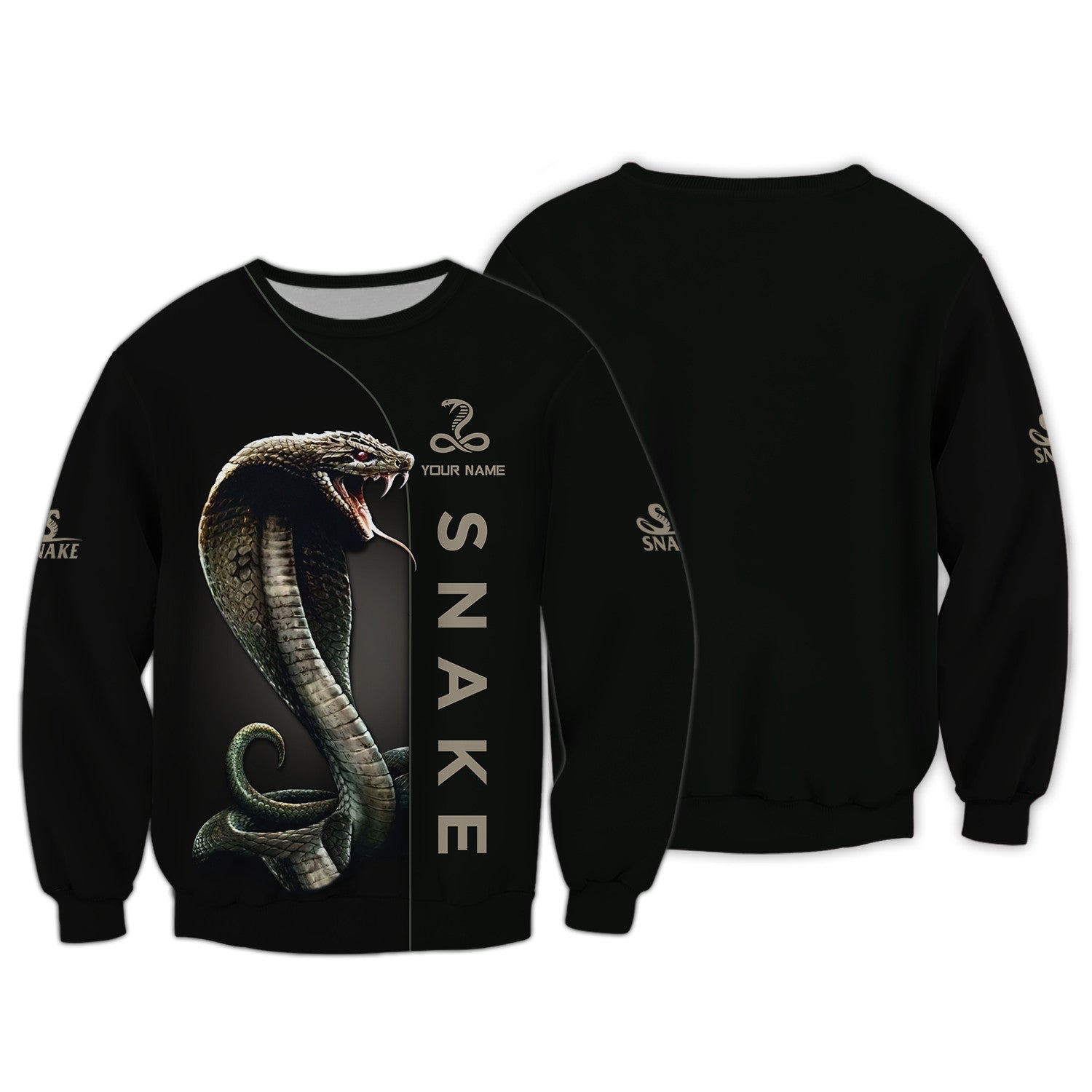 Custom Name Snake Zipper Hoodie Gift For Men & Woman Love Snake