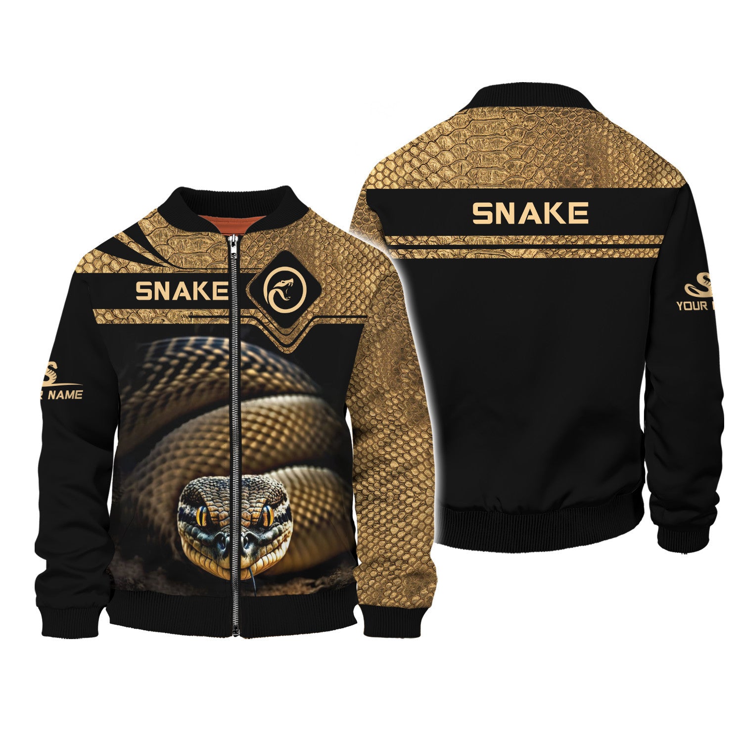 Snake Personalized Name 3D Zipper Hoodie Gift For Snake Lovers