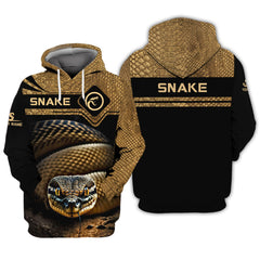 Snake Personalized Name 3D Zipper Hoodie Gift For Snake Lovers