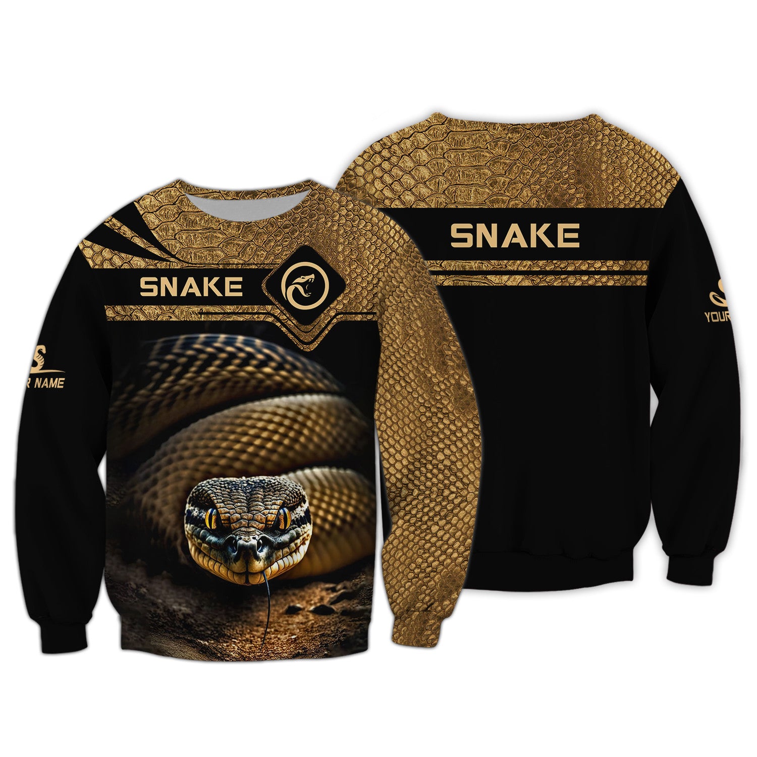 Snake Personalized Name 3D Zipper Hoodie Gift For Snake Lovers