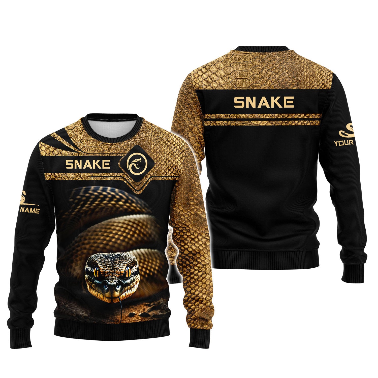 Snake Personalized Name 3D Zipper Hoodie Gift For Snake Lovers