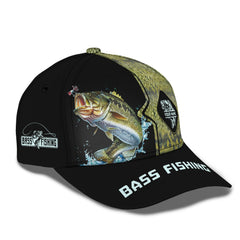 Bass Fishing Custom Name 3D Classic Cap Gift For Fishing Lovers