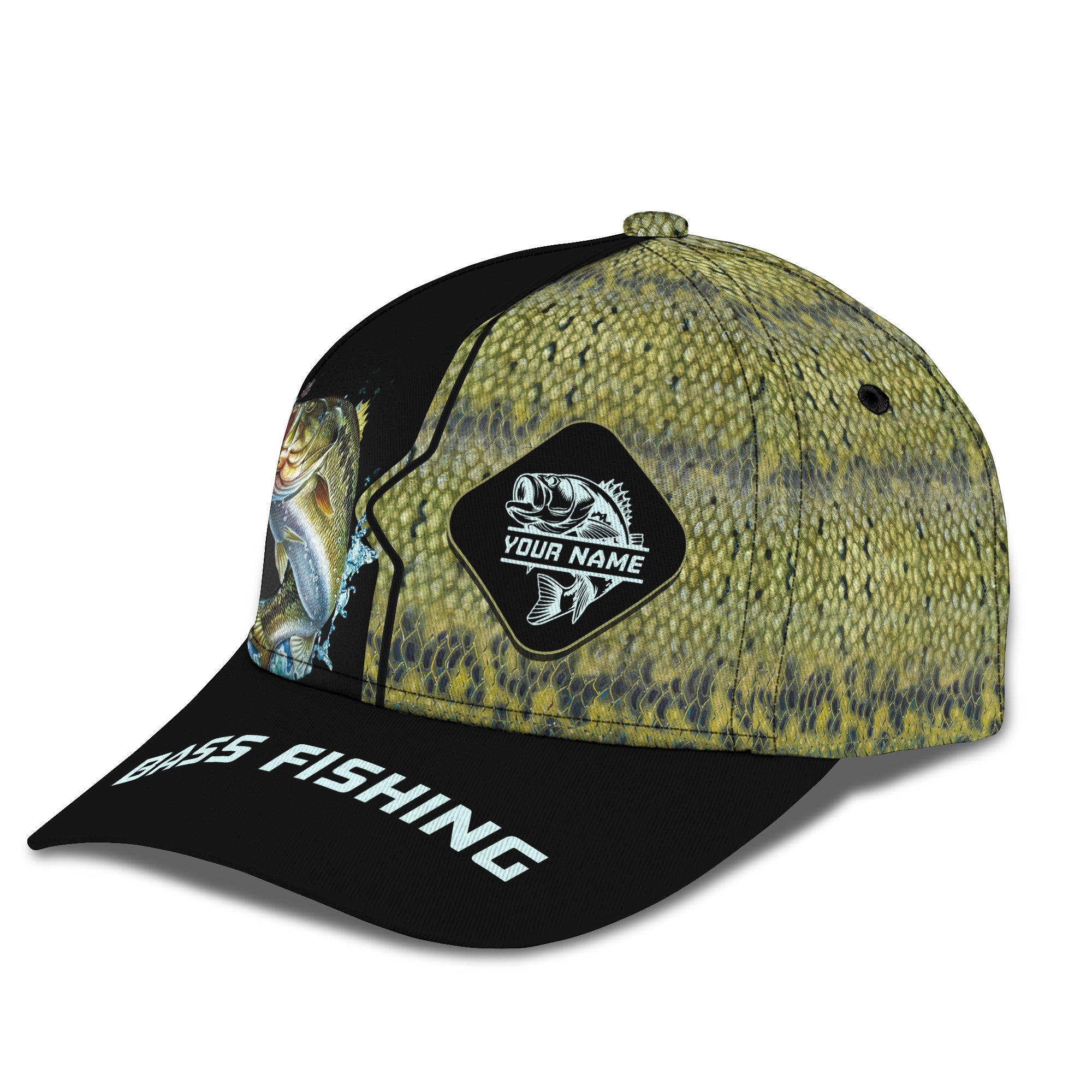 Bass Fishing Custom Name 3D Classic Cap Gift For Fishing Lovers