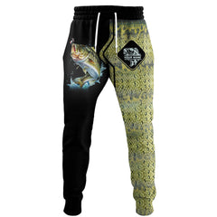 Bass Fishing Custom Name 3D Sweatpants Gift For Fishing Lovers