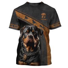 Custom Name Rottweiler 3D Zipper Hoodie Gift For Rottweiler Lovers