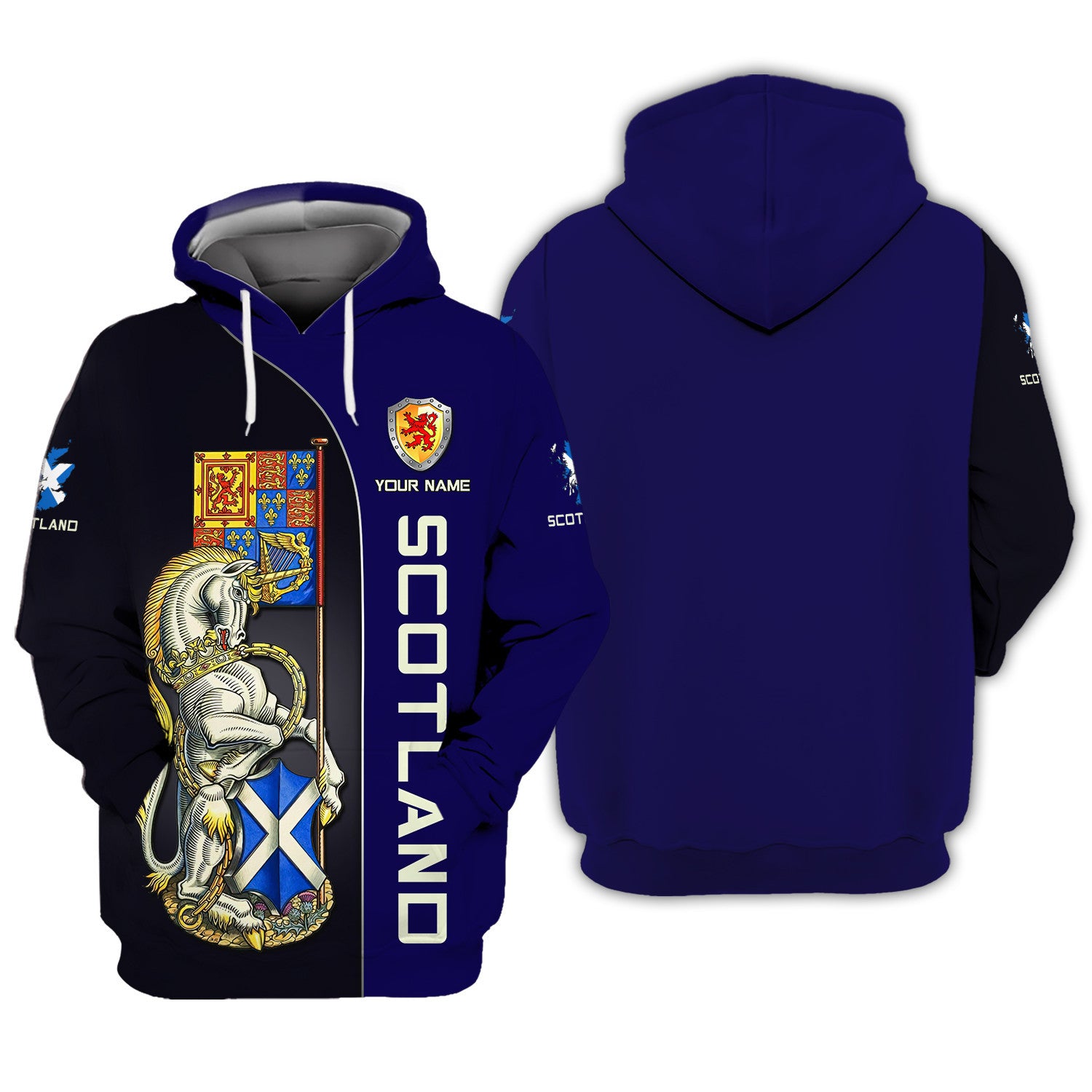 Scotland Custom Name 3D Zipper Hoodie Gift For Scotland Lovers