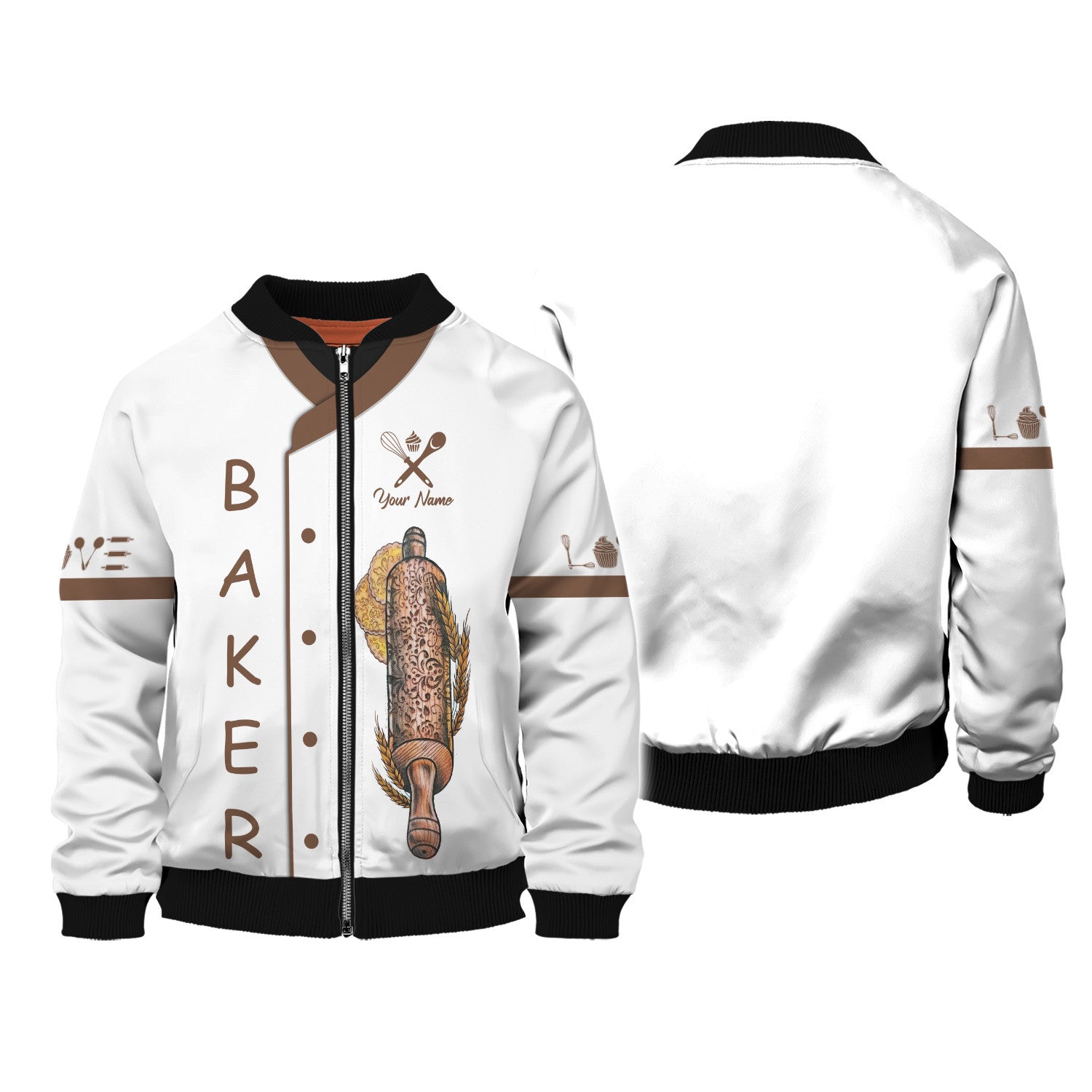 Personalized Name Baker Zipper Hoodie Custom Name Gift For Men And Woman