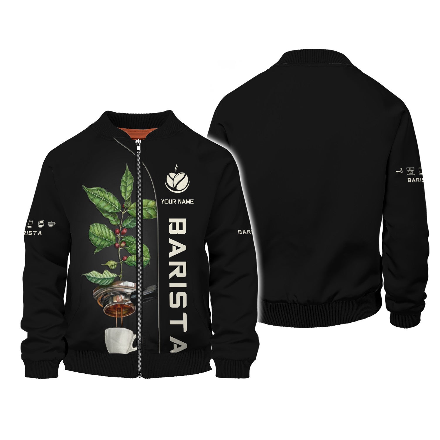 Barista Custom Name 3D Zipper Hoodie Personalized Gift For Baristas