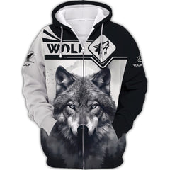 Lone Wolf In The Forest Custom Name 3D Shirt Gift For Wolf Lovers